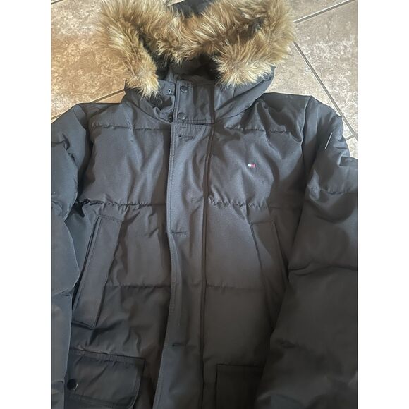 NWT Tommy Hilfiger 2XLT 2XL Tall  Hooded Puffer Jacket Black - Picture 1 of 6
